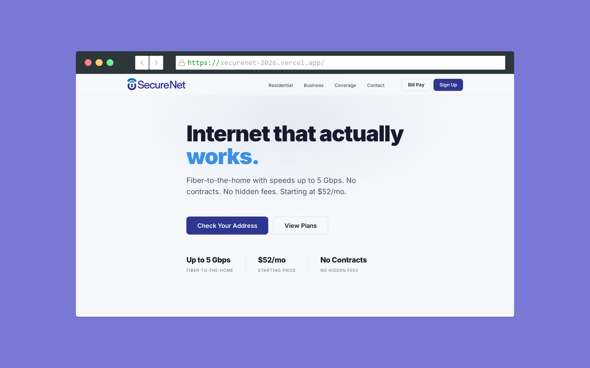 SecureNet 2026 website, in development